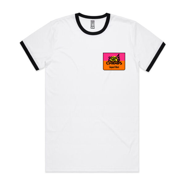 NZSUP MEN's STAPLE RINGER TEE - Black Text Thumbnail